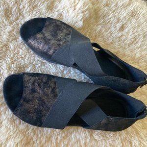 black/bronze shoes/sandals, size 10